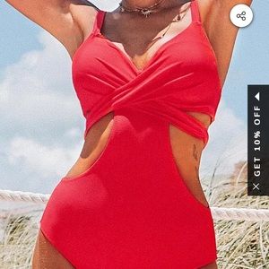 Cupshe new with tags red one piece size large